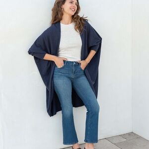Mer Sea Chelsea Cashmere Cotton Kimono in Chambray Knit Duster One Size